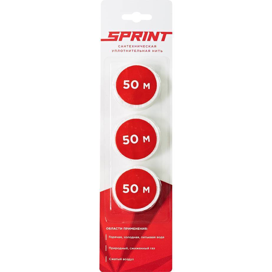 Уплотнительная нить Sprint, набор катушек 3х50,блистер Уплотнительная нить Sprint, набор катушек 3х50,блистер