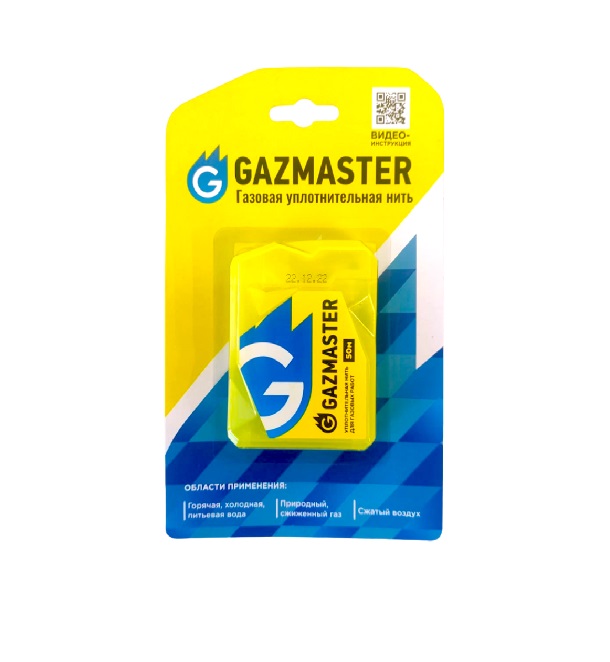 Газовая уплотнительная нить"GAZMASTER" 50м бокс, блистер Газовая уплотнительная нить"GAZMASTER" 50м бокс, блистер