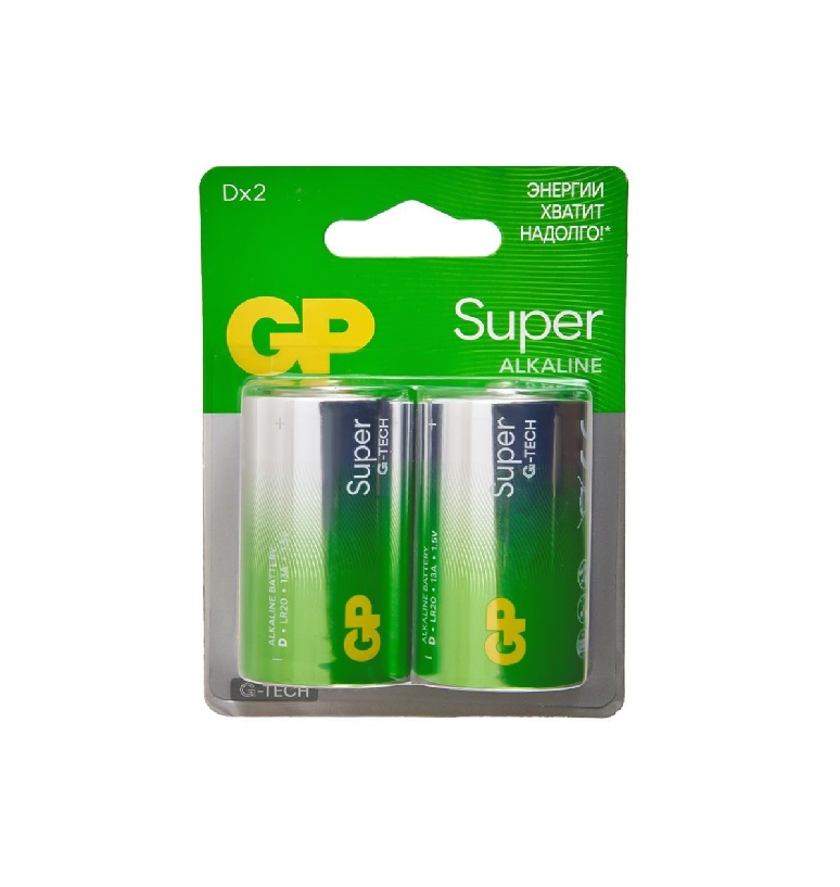 Батарейки GP Super LR20 (Размер D) Alkaline BL-2 (блистер 2шт) Батарейки GP Super LR20 (Размер D) Alkaline BL-2 (блистер 2шт)